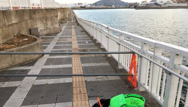 和歌山マリーナシティ大波止でノマセ釣りと立入禁止エリア